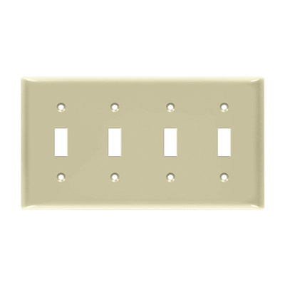 Enerlites Toggle Switch Four Gang Wall Plate Ivory  