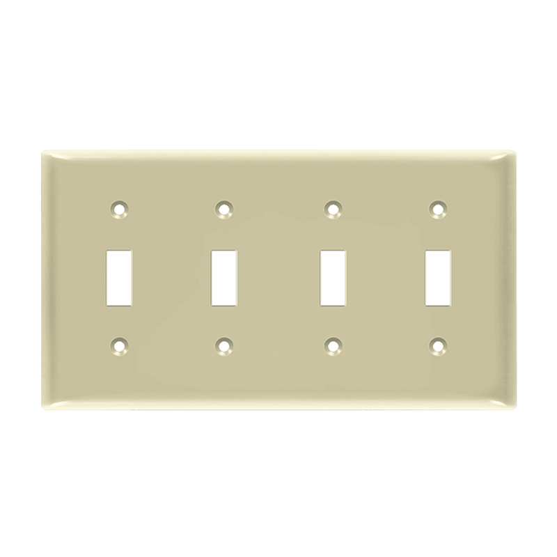 Enerlites Toggle Switch Four Gang Wall Plate Ivory  