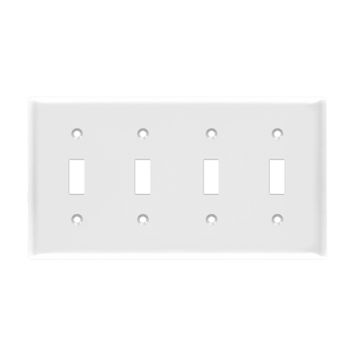 Enerlites Toggle Switch Four Gang Wall Plate White  