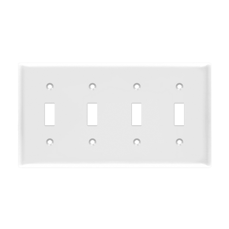 Enerlites Toggle Switch Four Gang Wall Plate White  