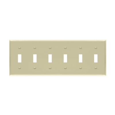 Enerlites Toggle Switch Six Gang Wall Plate Ivory  