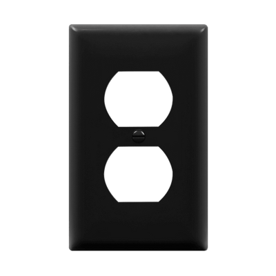 Enerlites Duplex Receptacle One Gang Wall Plate Black  