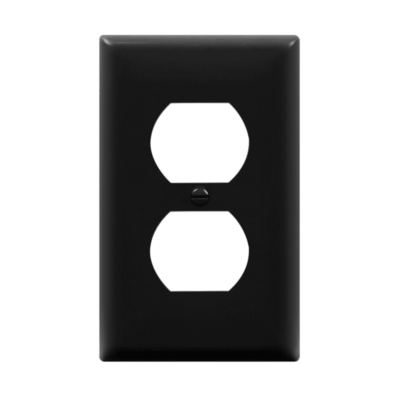 Enerlites Duplex Receptacle One Gang Wall Plate Black  