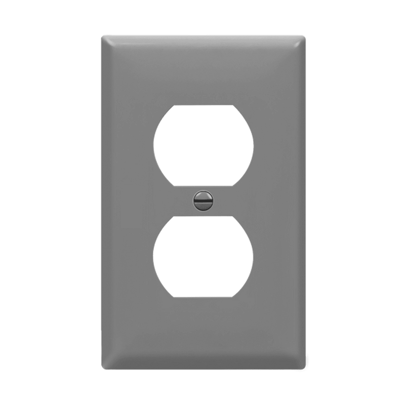 Enerlites Duplex Receptacle One Gang Wall Plate Gray  