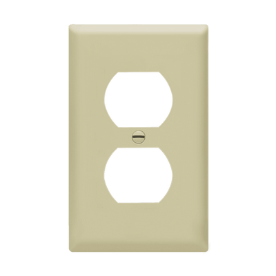 Enerlites Duplex Receptacle One Gang Wall Plate Ivory  