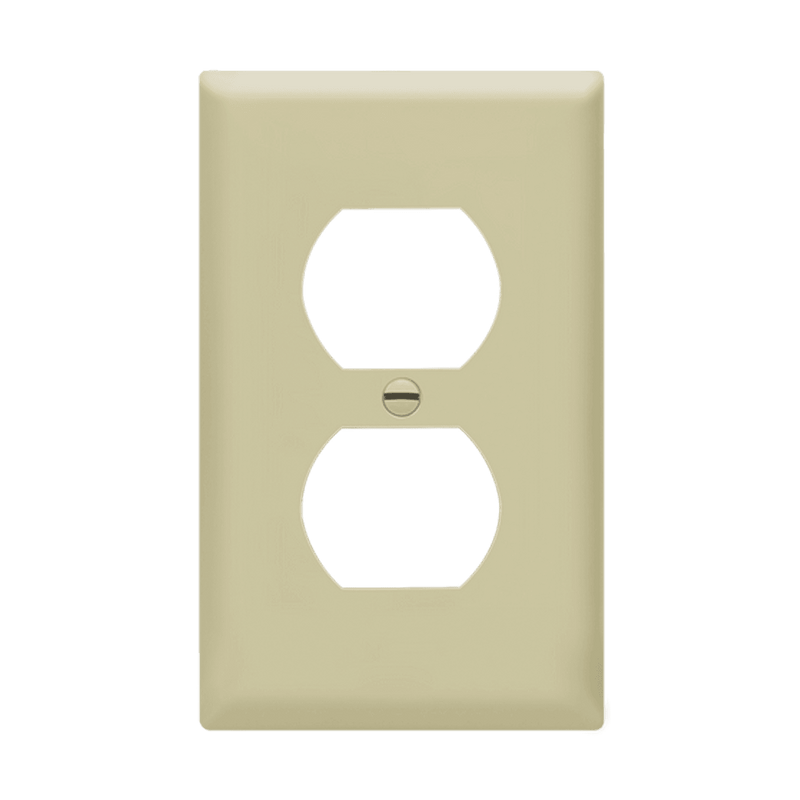 Enerlites Duplex Receptacle One Gang Wall Plate Ivory  