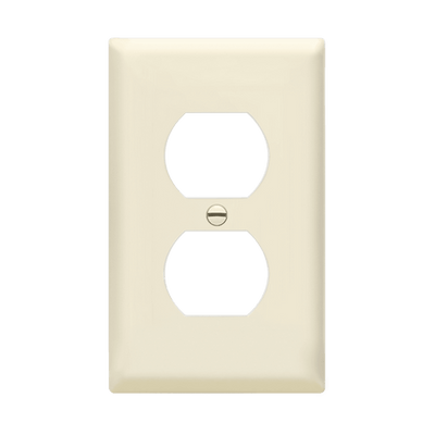 Enerlites Duplex Receptacle One Gang Wall Plate Light Almond  