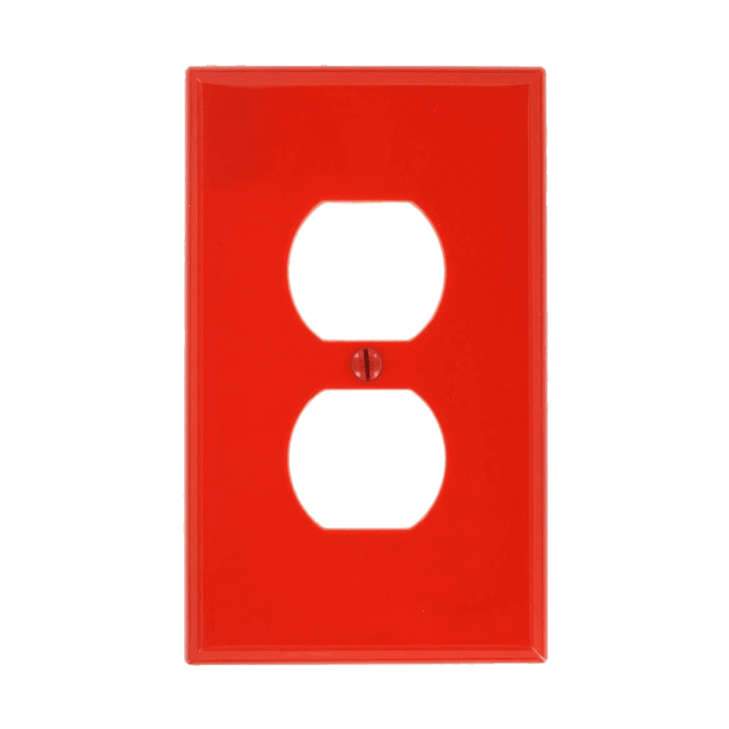 Enerlites Duplex Receptacle One Gang Wall Plate Red  