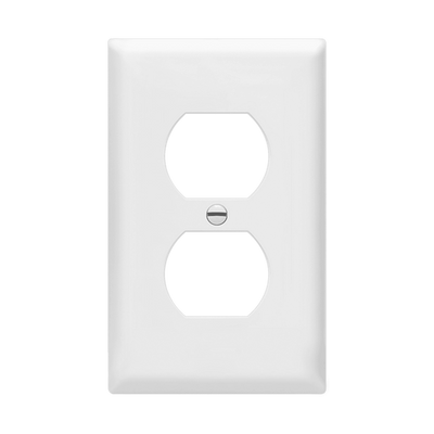 Enerlites Duplex Receptacle One Gang Wall Plate White  