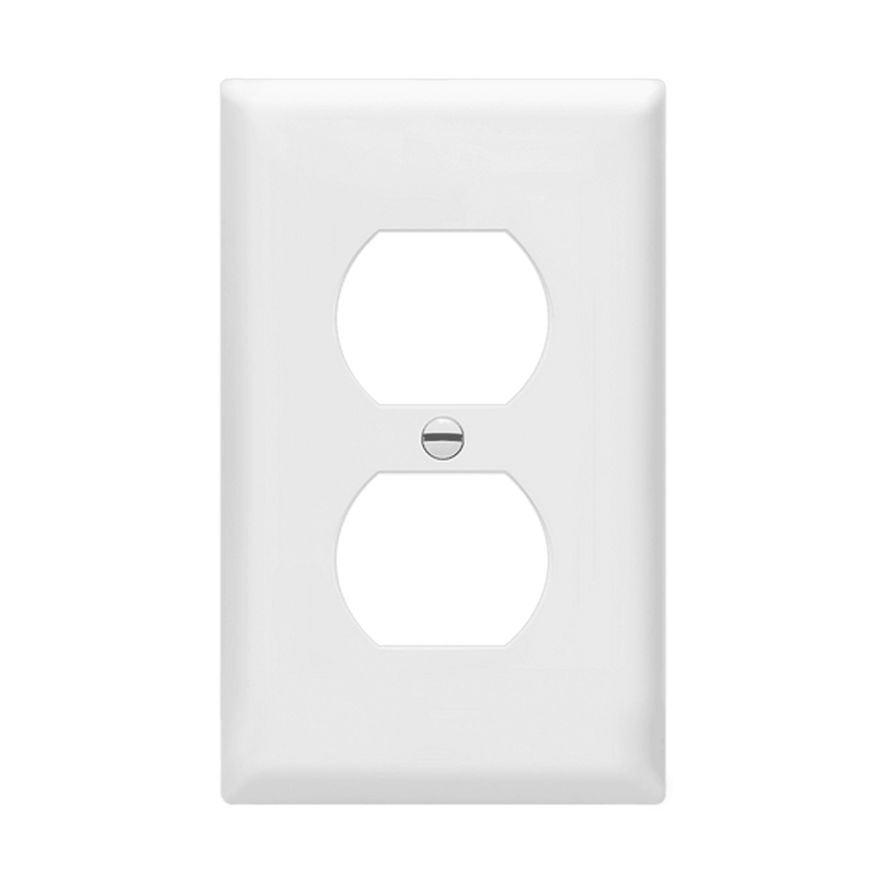 Enerlites Duplex Receptacle One Gang Wall Plate White  