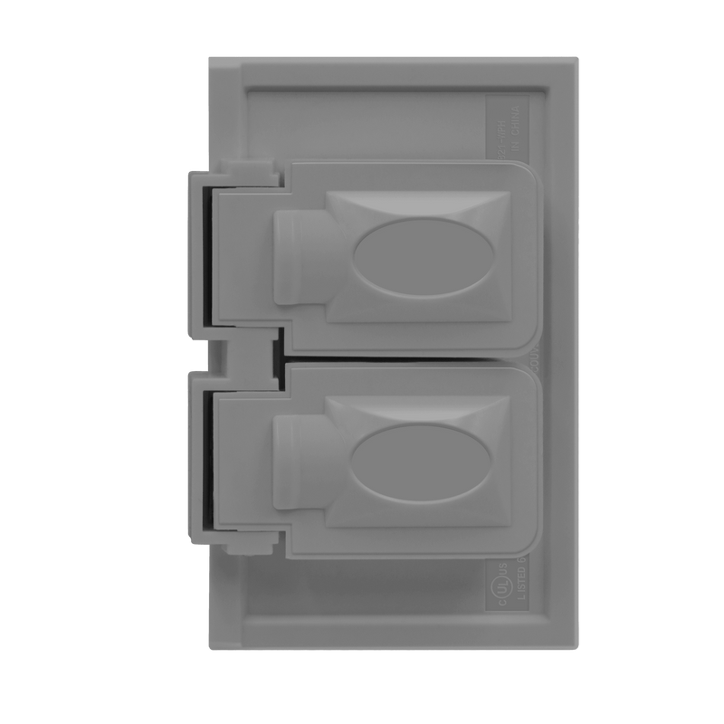 Enerlites Weatherproof One Gang Duplex Horizontal Mount Wall Plate Gray  