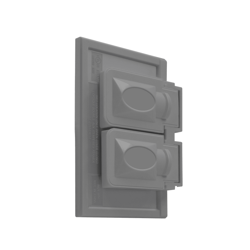 Enerlites Weatherproof One Gang Duplex Horizontal Mount Wall Plate   