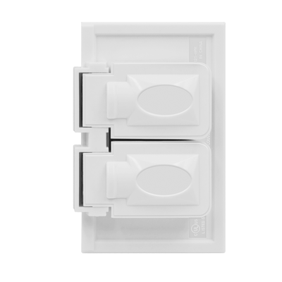 Enerlites Weatherproof One Gang Duplex Horizontal Mount Wall Plate White  