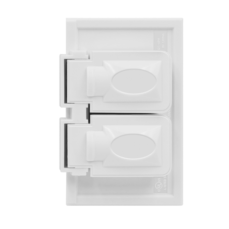 Enerlites Weatherproof One Gang Duplex Horizontal Mount Wall Plate White  