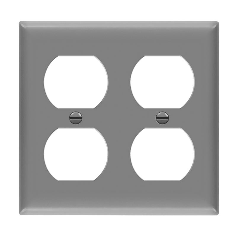 Enerlites Duplex Receptacle Two Gang Wall Plate Gray  