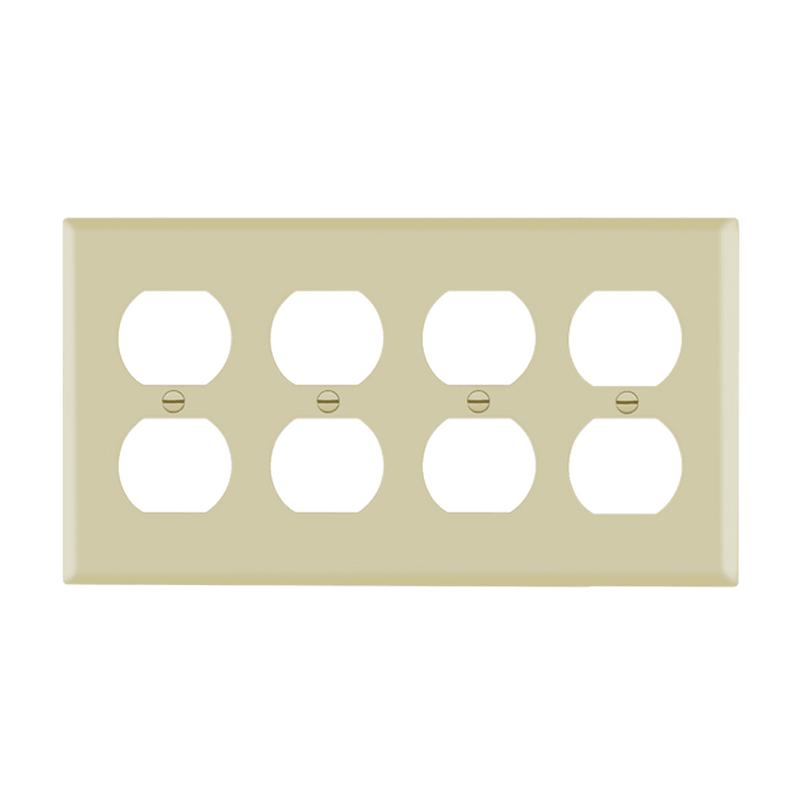 Enerlites Duplex Receptacle Four Gang Wall Plate Ivory  