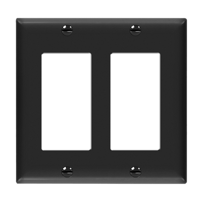 Enerlites Decorator GFCI Two Gang Wall Plate Black  