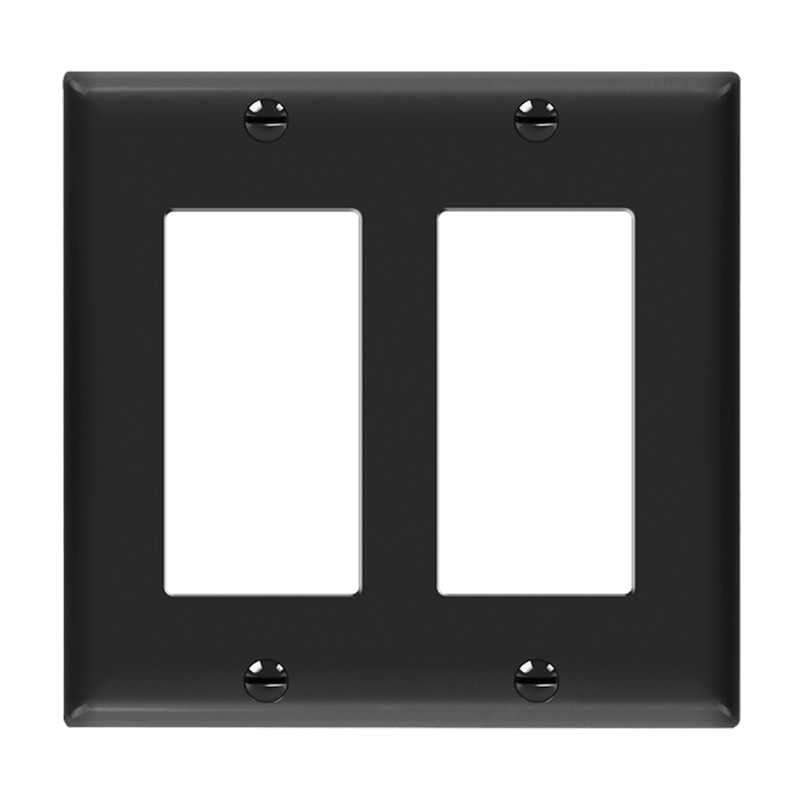 Enerlites Decorator GFCI Two Gang Wall Plate Black  