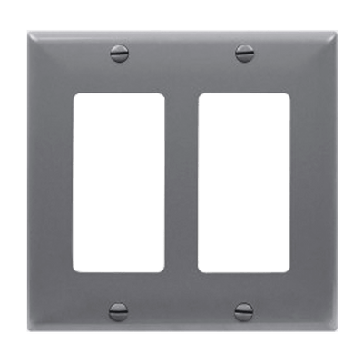 Enerlites Decorator GFCI Two Gang Wall Plate Gray  