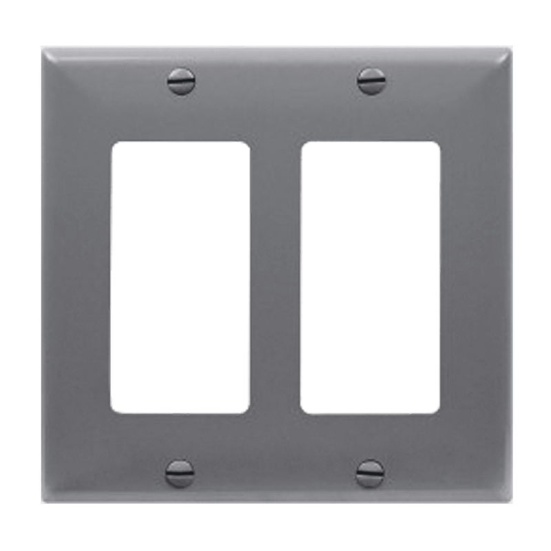 Enerlites Decorator GFCI Two Gang Wall Plate Gray  