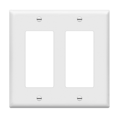 Enerlites Decorator GFCI Two Gang Wall Plate White  