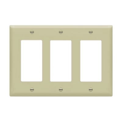 Enerlites Decorator GFCI Three Gang Wall Plate Ivory  