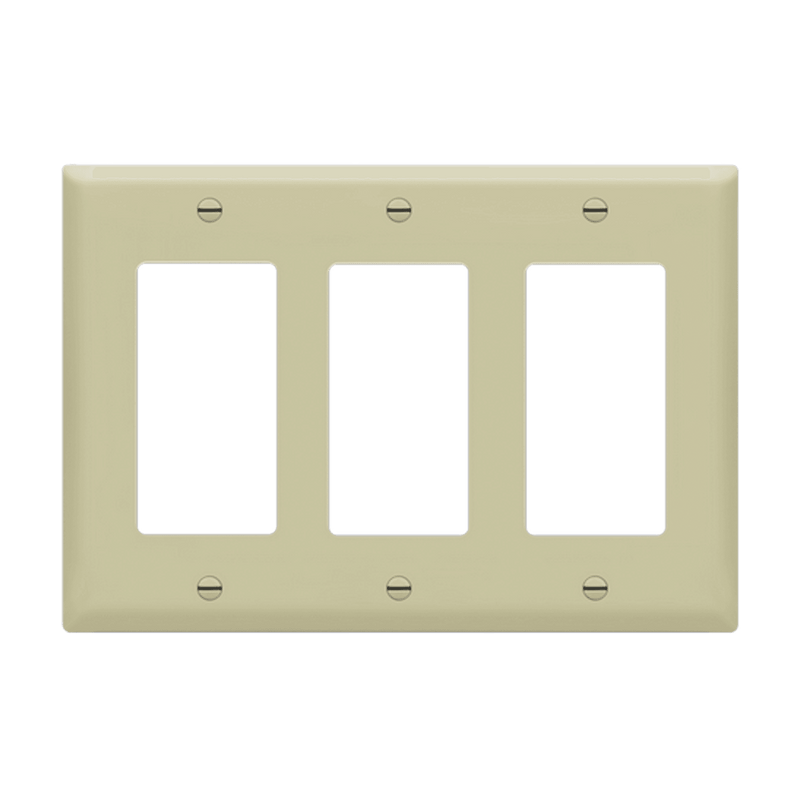 Enerlites Decorator GFCI Three Gang Wall Plate Ivory  