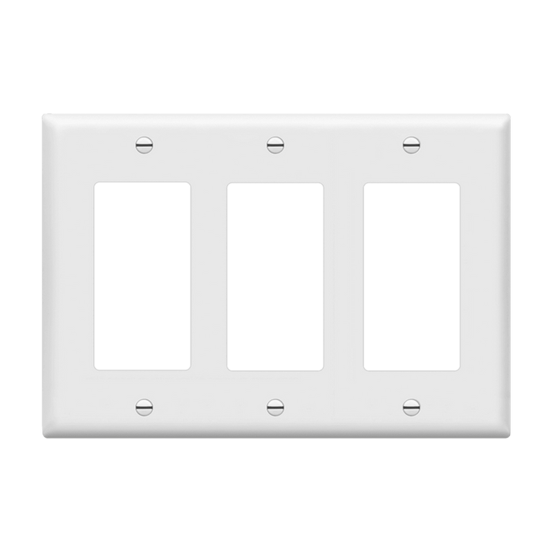 Enerlites Decorator GFCI Three Gang Wall Plate White  