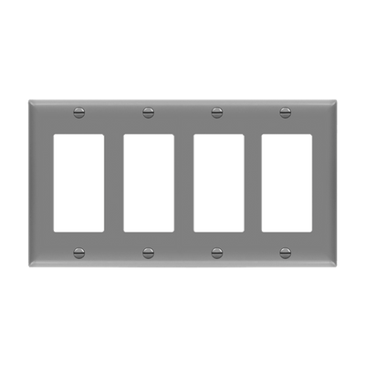 Enerlites Decorator GFCI Four Gang Wall Plate Gray  