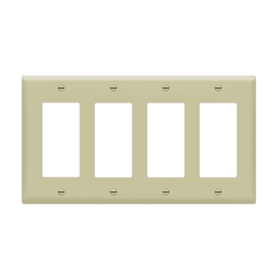 Enerlites Decorator GFCI Four Gang Wall Plate Ivory  