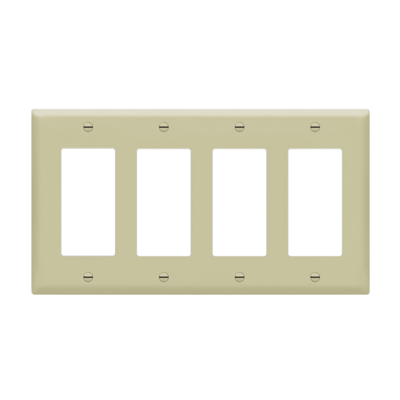 Enerlites Decorator GFCI Four Gang Wall Plate Ivory  