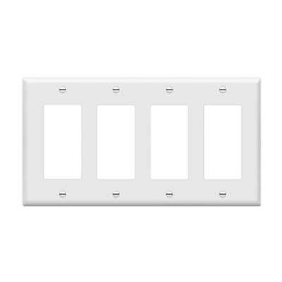 Enerlites Decorator GFCI Four Gang Wall Plate White  