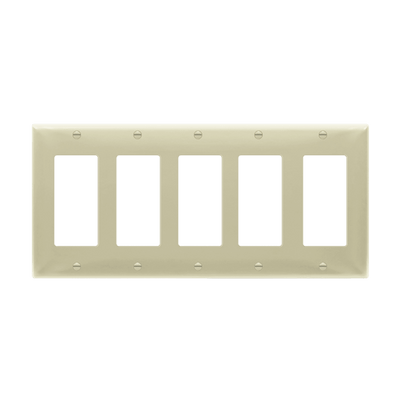 Enerlites Decorator GFCI Five Gang Wall Plate Ivory  