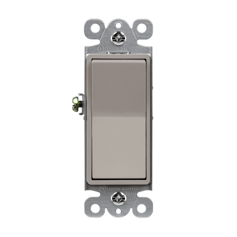 Enerlites Residential Grade AC Quiet Push In Side Wired 3 Way Decorator Switch Nickel  