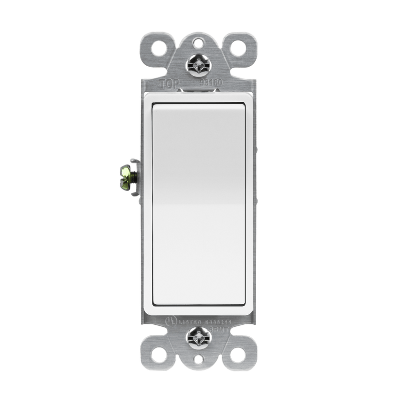 Enerlites Residential Grade 3 Way Push In Side Wired Decorator Switch With Back Light White  