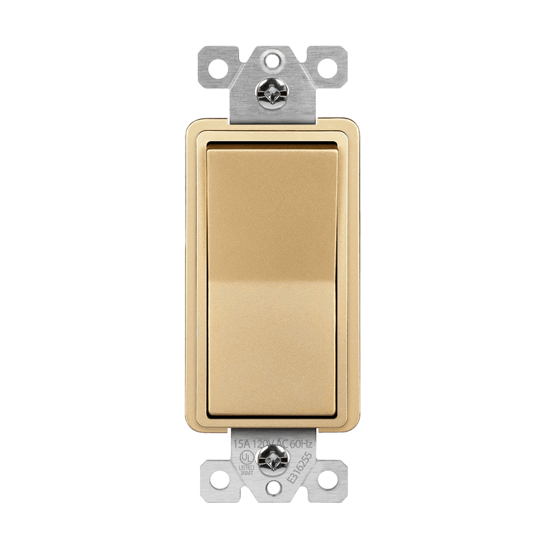 Enerlites Residential Grade AC Quiet Side Wired 4 Way Decorator Switch Gold  