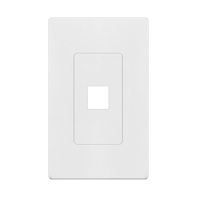 Enerlites Screwless White Keystone 1 Gang 1 Port Wall Plate   