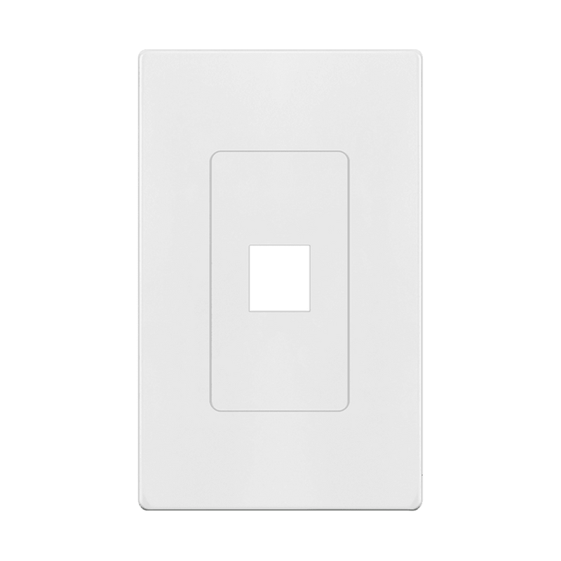 Enerlites Screwless White Keystone 1 Gang 1 Port Wall Plate   