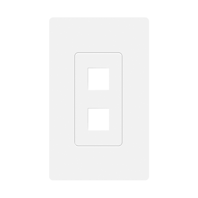 Enerlites Screwless White Keystone 1 Gang 2 Port Wall Plate   