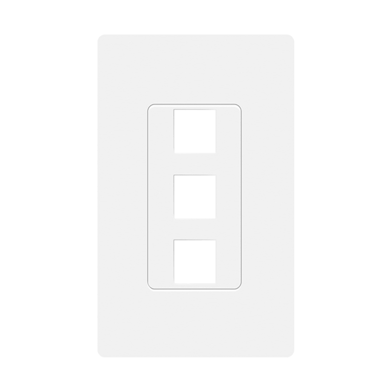 Enerlites Screwless White Keystone 1 Gang 3 Port Wall Plate   