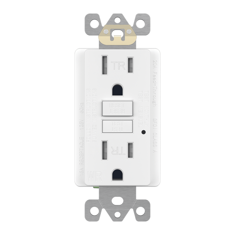 Enerlites 15A Self Grounding GFCI Weather Resistant Self Testing Outlet With LED Indicator Light