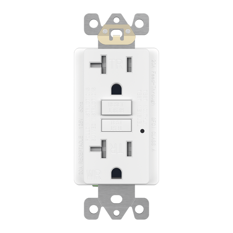 Enerlites 20A Self Grounding GFCI Weather Resistant Self Testing Outlet With LED Indicator Light