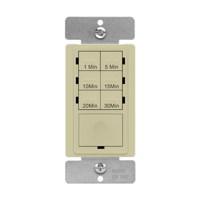 Enerlites 30 Minute 7 Button LED Always On Preset Countdown Timer Switch Ivory  