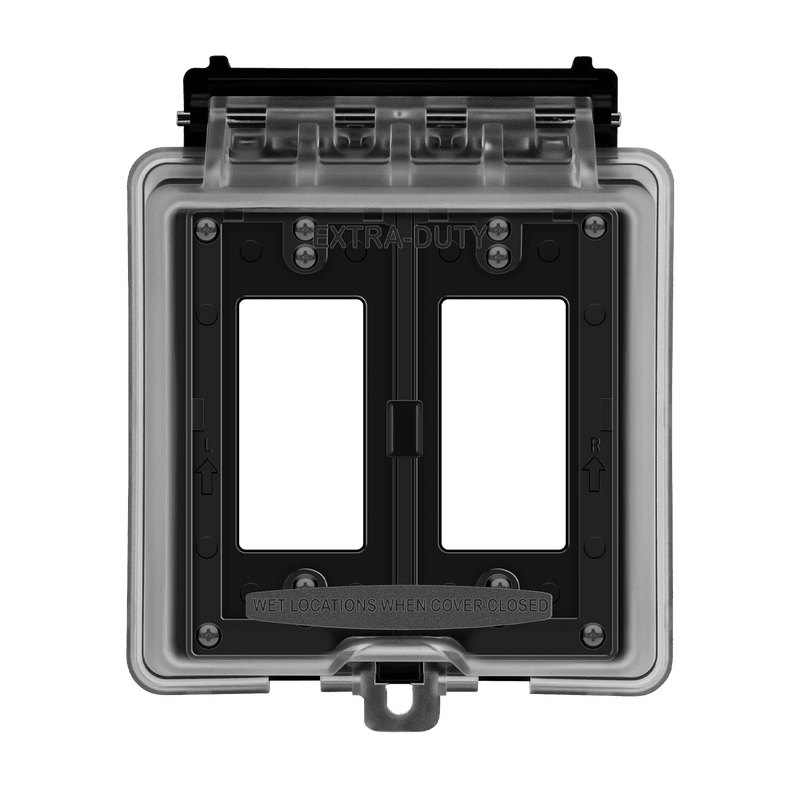 Enerlites Extra Duty In Use Waterproof Outdoor Vertical Cover for Two Gang Decorator GFCI Receptacle   