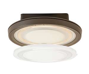 Keystone Technologies 20/30/40 Watt LED Optic Swap Round Canopy Light Fixture 3000/4000/5000K Selectable Bronze