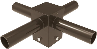 Keystone Technologies 2-3/8 Inch 90 Degree Quad Tenon Square Horizontal Top Pole Mount Adapter For 4 Inch Keystone Poles   