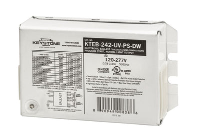 Keystone Technologies KTEB-242-UV-PS-DW 120-277 Volt Compact Fluorescent Electronic Ballast   