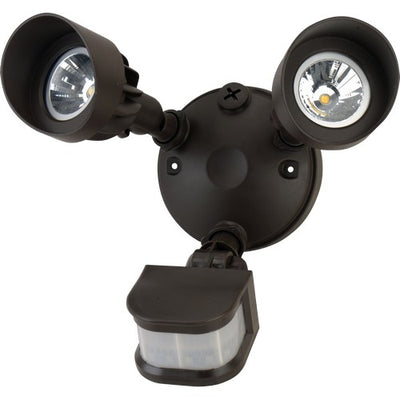 Morris Products 24 Watt Round 2 Head LED Security Light With Motion Sensor 5000K   