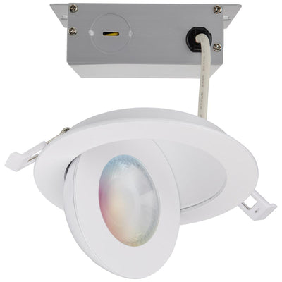 Satco 4 Inch 9 Watt Low Profile Starfish LED RGBTW Gimbal Downlight RGBTW White 