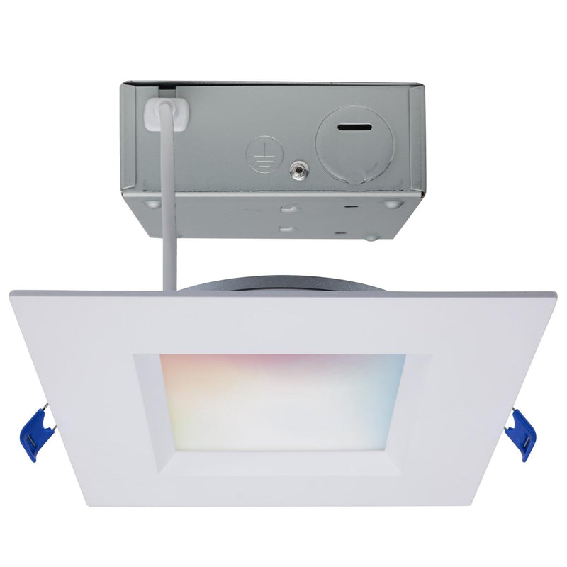 Satco 6 Inch 12 Watt Square RGBTW Starfish LED Smart Slimfit Downlight   